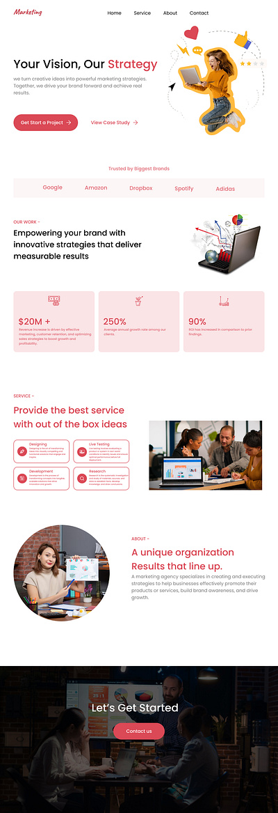 Marketing Agency Landing Page design figma figma design landing page landing page design landingpage ui ui ux design web design web ui design