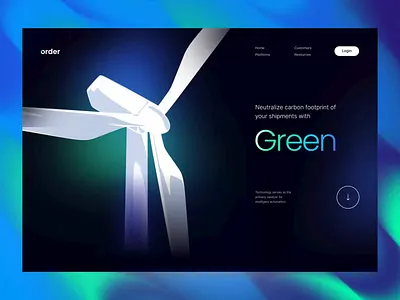 GreenOrder | Hero section 3d animation blender design illustration mill ui ui design web design wind windmill