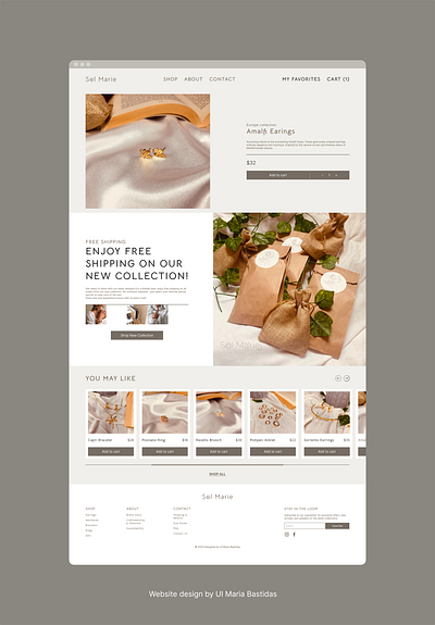 E-Commerce Website Design | Sol Marie accesories e commerce logo ui ui design ux webdesign website design