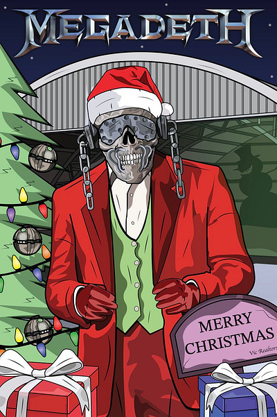 Megadeth Christmas Poster adobe adobe illustrator branding christmas graphic design illustration megadeth metal poster design