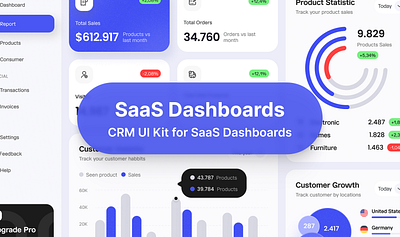 SaaS Dashboard CRM UI Kit 3d animation branding graphic design logo motion graphics ui