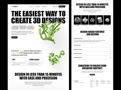 Zȧdime - 3D Tools Design design figma landing page ui uiux uiuxdesign ux