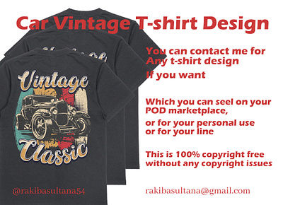 I will design custom Vintage Retro T-shirt Design apparel car t shirt design clothing design graphic design illustration minimalist retro retro vintage t shirt streetwear streetwear t shirt design t shirt design t shirt designer t shirt designs t shirt illustration t shirts vector vintage vintage t shirt