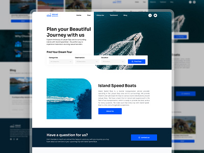 Island Speed Boats | UI Website Design boats design graphic design landingpage ui uidesigner uiux webdesign yatch