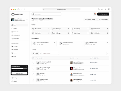 MEMONEST - CLOUD STORAGE clean design cloud cloud app cloud dashboard cloud management cloud storage clouds dashboard dashboard cloud design home dashboard minimalist dashboard overview dashboard ui website