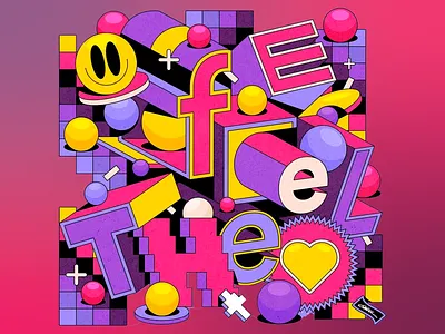 "Feel the Vibes" Illustration art artwork colorful colorful design colors creative creative art creativity design feel feel vibes illustrated illustration insparation inspired positive positivity purple shapes vibrant