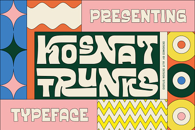 Kosnat Trunks Retro Display Typeface design font fonts letteing typeface