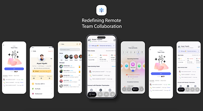 Remote Team Collaboration App apps. calm collaboration health mental mind remote ui ux video