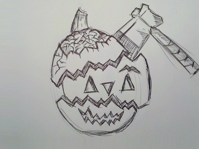 Pumpkin carving orange pumpkin sketch