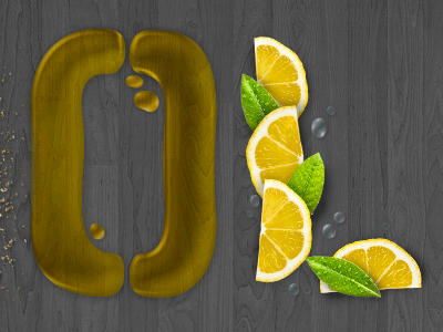 Delicious OL lemons olive oil typography