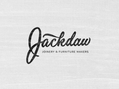 Jackdaw calligraphy concept design draft furniture joinery lettering logo proposal sketch typography