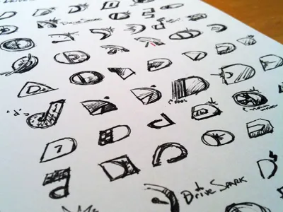 DriveSpark Sketches automobile black branding car concept d drive forward gauge icon identity ink landon logo planet rick rick rick landon rick landon design road rpm shine sketches spark tire
