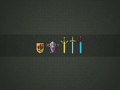 Pixel icons - shield and sword decean download free icon icons nelutu pixel pixelart png psd
