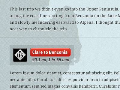 Road Trip section header button header