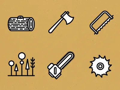 Wood Icons icons illustration