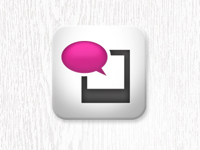 App icon app app icon button icon photo icon pink speech bubble wood texture