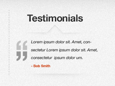 SB Testimonials Section feedback grey quotes red testimonals typography ui web