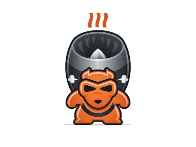 Character design animal black character goggles gray illustration jet mascot orange software speed technology wombat