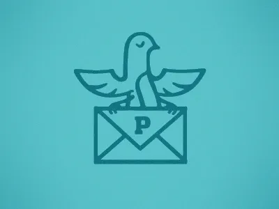 P-Bird branding carrier pigeon identity logo