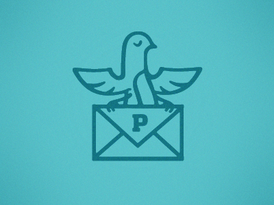 P-Bird branding carrier pigeon identity logo