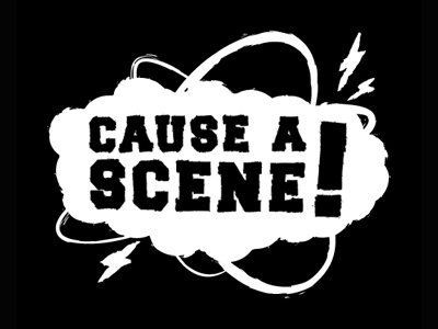 Cause A Scene cartoon cause a scene cloud fight lightning logo