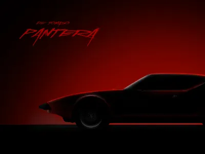 De Tomaso Pantera car illustration pantera red tomaso