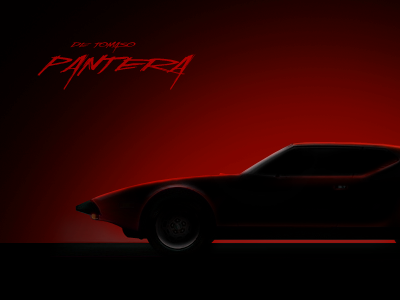 De Tomaso Pantera car illustration pantera red tomaso