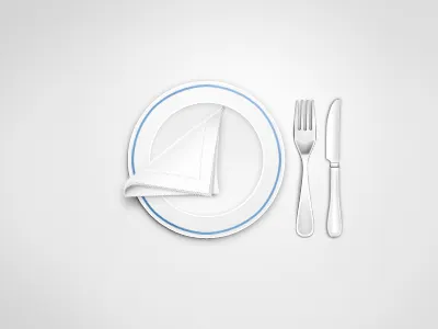Place Setting dinner fork knife minimilist napkin omnomnom plate