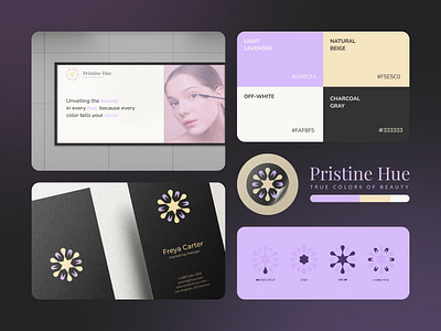 Pristine Hue Branding b2b beauty brand brand design brand identity branding bussiness card cosmetic graphic design logo logo design logotype mark print visual identity