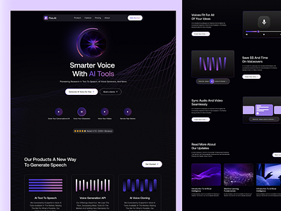 Ai Voice Generate Landing Page ai assistant ai landing page ai voice generate ai web design inspiration ai website artificial intelegent artificialintelligence bot chatbot deep learning intelegent intelligence siri visual voice