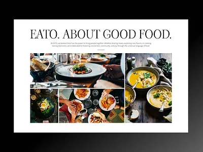 EATO - layout 2 branding clean design eato elegant food graphic design grid inspiration minimal website design modern uxui design photography ui uxui web website