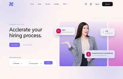 Landing Page for Hiring Website colors design graphic design typography ui ux