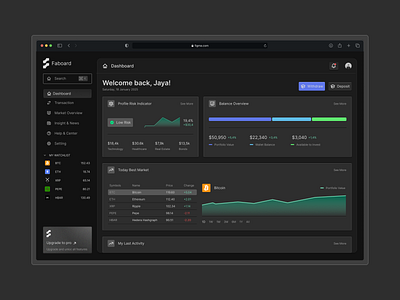 Faboard - Crypto Dashboard crypto currency dashboard manage ui ux website