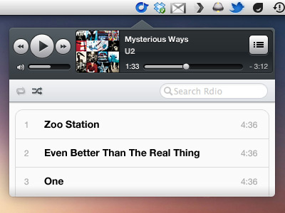 Rdio Mini? app menubar rdio ui