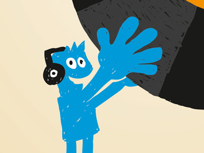 Turntables: Close-Up illustration kindergarten logo poster turntables
