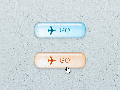 Glassy Button for Travel Website button glass go plane travel ui