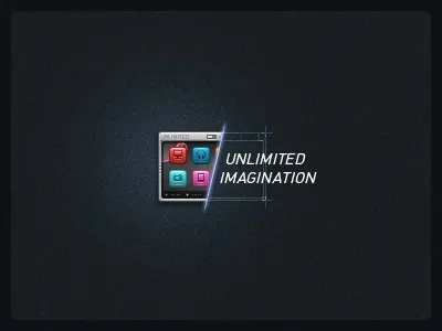 Unlimited Imagination dark design icon logo texture web website