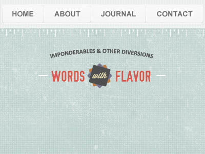 Words with Flavor (header & nav) gui header nav navigation theme ui website wordpress wp