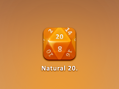 Dice d20 dice hd icon iphone orange