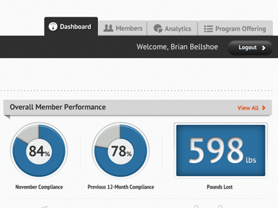 Metrics analytics dashboard metrics performance tabbed