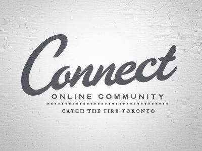 Connect Online Community gray logo script typography