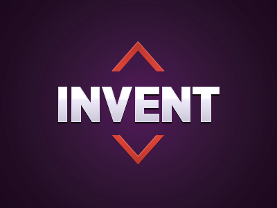INVENT arrow logo purple red