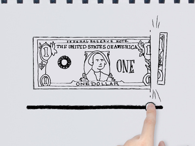 Dollar Cutting dollar doodle hand drawn illustration storyboard