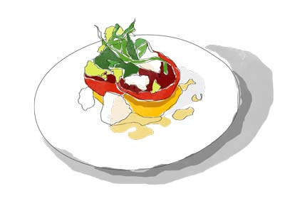 Food illustration draft food ilustration ongoing painterly simple tomatoes web