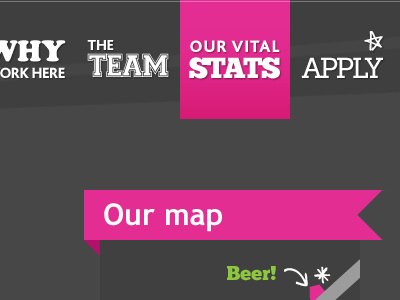 Navigation menu nav navigation pink ribbon tab