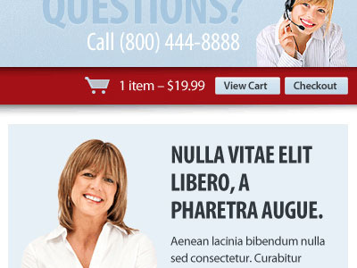 eCommerce Cart & Header clean layered photography web design