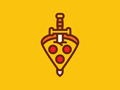 Sword And Pizza (Logo For Sale) branding company design food graphic design identity illustration logo modern pizza pizzeria restaurant simple sword