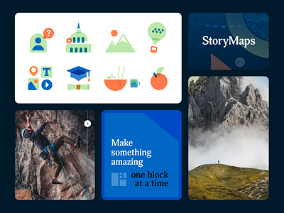 StoryMaps brand identity brand brand identity branding colorful icons illustration photography storytelling website