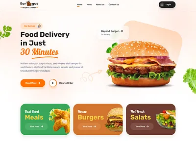 Burger Web Design branding burger graphic design ui web