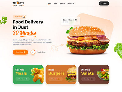 Burger Web Design branding burger graphic design ui web